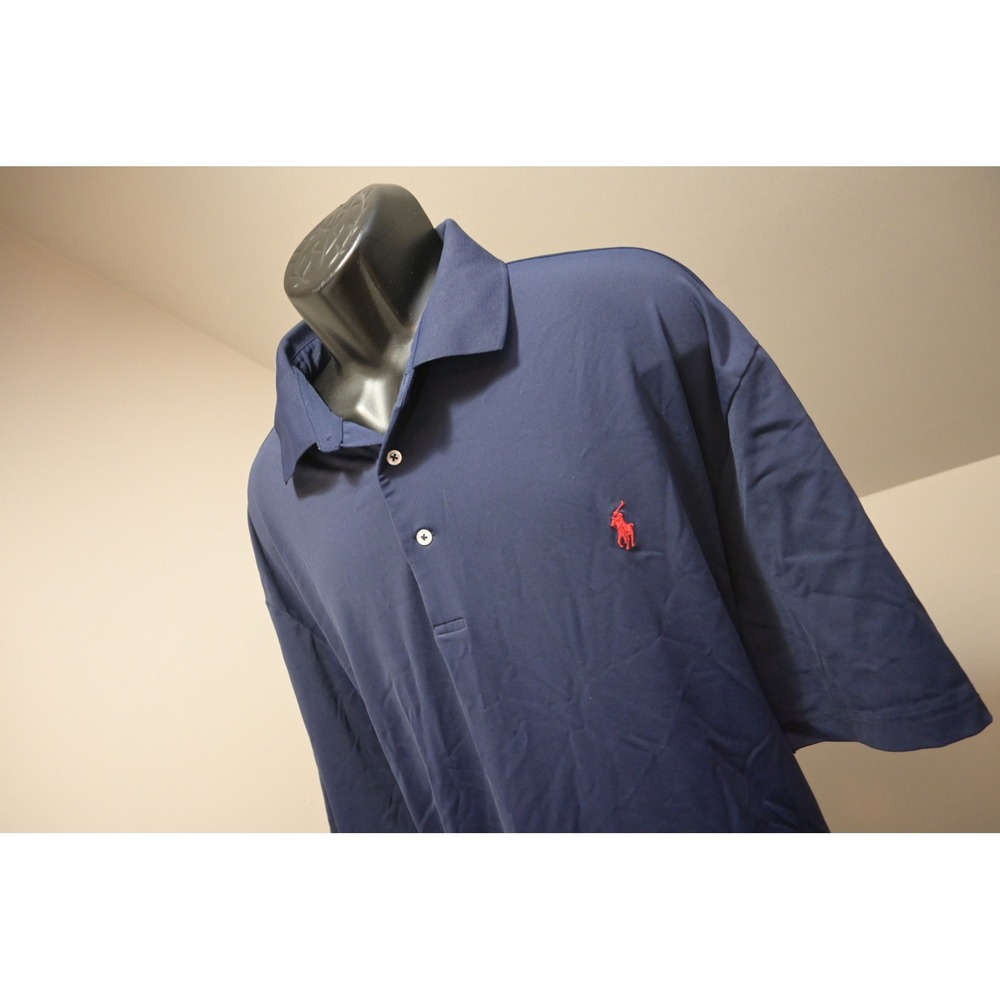 Polo Ralph Lauren Performance Golf Polo Shirt Mens 2XB Blue Short Sleeve Wicking